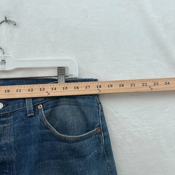 Vintage Levis 501 Jeans Mens 38x32 (36x31) Blue Straight Leg Button Fly Whisker - Picture 4 of 14